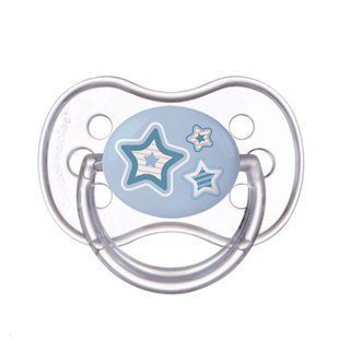 Пустушка Canpol babies силіконова симетрична 6-18 міс Newborn baby сині зірки 5901691813953 фото