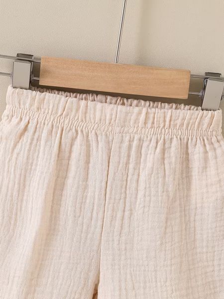Дитячий мусліновий костюм "Monoton without pockets" сорочка та шорти 74 см (6-9 місяців) беж 3053230094 фото
