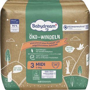 Підгузки Еко Babydream Німеччина 3 (5-9 кг) 32 шт 1908222961 фото