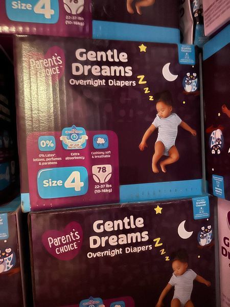 Нічні підгузки Parents choice Gentle Dreams Overnight Diapers 4 (10-17кг) 39шт (пачка з коробки) 2379305886 фото