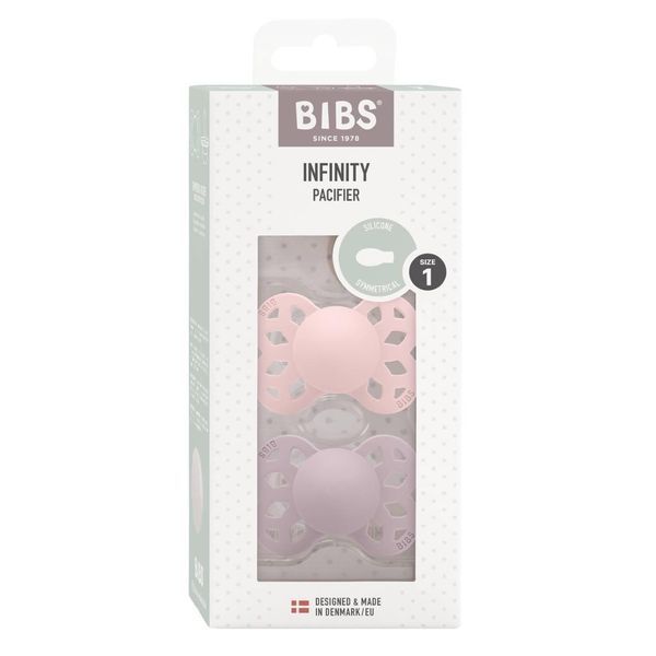 Пустушка BIBS Infinity Silicone Symmetrical (симетрична) &ndash; Blossom/Dusky Lilac (2шт в упаковці) від 6міс. 275108 фото