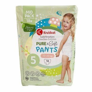 Підгузки-трусики Kruidvat Pure & Soft Maat 5 (13-20 кг) 18шт. 2770135922 фото