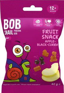 Натуральні снеки для дітей Bob Snail Яблуко та чорна смородина 40 г 2679503743 фото