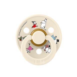 Пустушка BIBS x Moomins Colour Latex Round (кругла) Dancing Friends &ndash; Ivory від 6 міс 5713795273515 фото