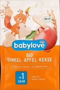 Дитяче органічне злаково-фруктове печиво Babylove з яблучним смаком, 125гр. 2025914097 фото