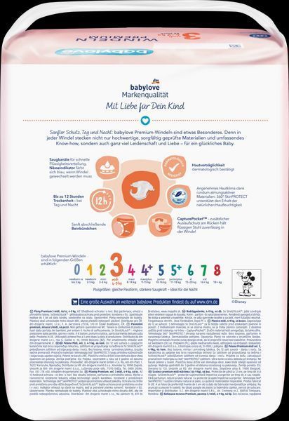 Підгузники Babylove Німеччина 3 (4-9кг) 46шт 1654834558 фото