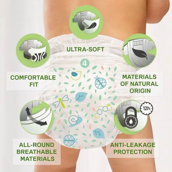 Підгузки Kruidvat pure&soft Нідерланди 3 (4-9кг) 44шт 2248112669 фото
