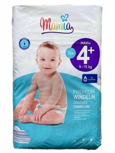 Підгузки Mamia Premium windeln pannolini Австрія 4+ (9-15кг) 76шт 2279989702 фото