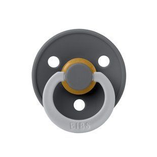 Пустушка BIBS Studio Colour Latex Round (кругла) Iron/Cloud від 6 міс 5713795271924 фото