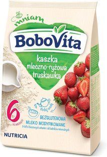 Каша Bobovita молочна рисова з полуницею від 6 місяців, 330 г 2308646866 фото