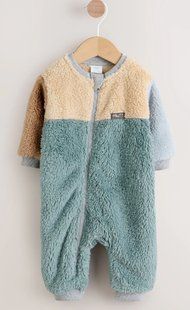 Дитячий теплий флісовий чоловічок Next Colour Blocked зелений (6-9 місяців) 2865838493 фото