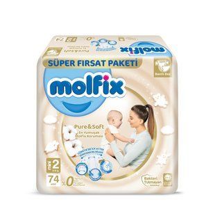 Підгузки Molfix Pure&Soft 2 (3-6 кг) 74 шт. 3236379449 фото