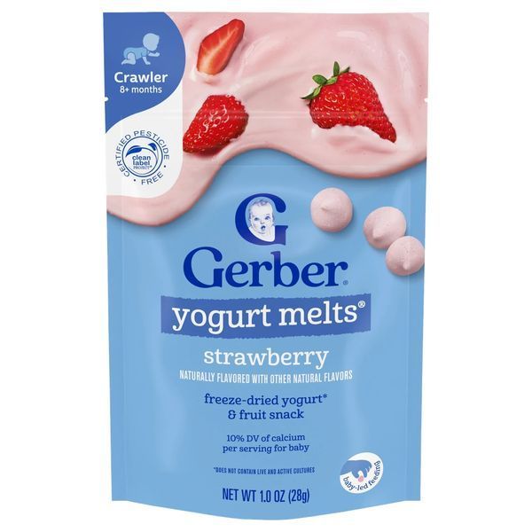 Йогуртові цукерки для дітей Gerber Yogurt Melts Полуниця с від 8 місяців, 28 г 2248173972 фото