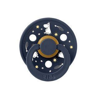Пустушка BIBS x Moomins Colour Latex Round (кругла) Good Night Friends &ndash; Deep Space від 6 міс 5713795273478 фото