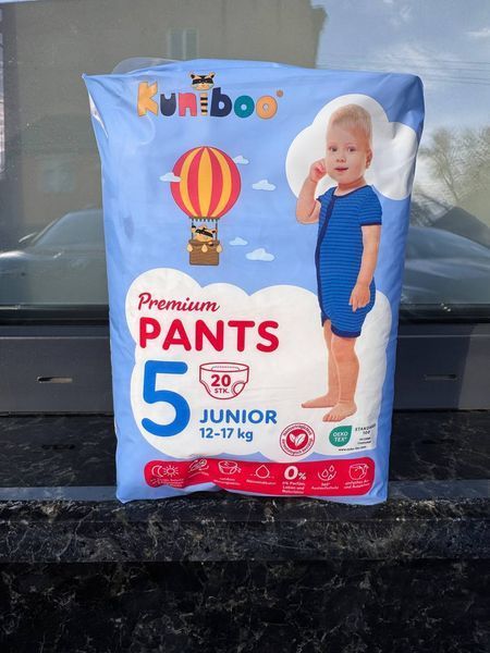 Підгузки-трусики Kuniboo Premium 5 (12-17 кг) 20 шт 8595611632068 фото