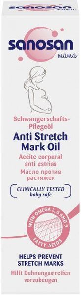Олія від розтяжок Sanosan Mama Anti Stretch Mark Oil для вагітних, 100 мл 4003583207213 фото