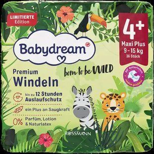 Підгузки Babydream Німеччина 4+ (9-15кг) 36шт лімітована серія 1921231212 фото