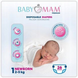 Підгузки BabyMam Extra Care newborn&nbsp;розмір 1 (2-5 кг) 26 шт 2332181149 фото