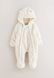 Дитячий утеплений комбінезон зі штучного хутра White Clipped Faux Fur з капюшоном Next 62см (1-3 місяців), 1 шт (Екрю) G90-963 фото 2