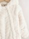 Дитячий утеплений комбінезон зі штучного хутра White Clipped Faux Fur з капюшоном Next 62см (1-3 місяців), 1 шт (Екрю) G90-963 фото 4