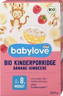 Дитяча бананово-малинова безмолочна каша з 8 місяців Babylove, 200 г 2123106086 фото
