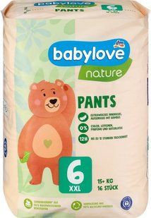 Підгузки-трусики Babylove nature Німеччина лімітована серія 6 (15+кг) 16шт 1665668857 фото