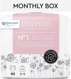 Підгузки для новонароджених Lillydoo 1 (2-5кг) 90шт 2184253612 фото