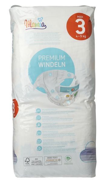 Підгузники Mamia Premium windeln pannolini Австрія 3 (4-9кг) 56шт 2103333979 фото