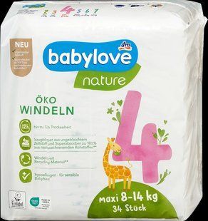 Підгузки Babylove nature Німеччина 4 (8-14кг) 34 шт 1502431545 фото