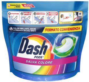 Капсули для прання кольоровоі білизни Dash Salva Colore 3в1, 44шт 2469104012 фото