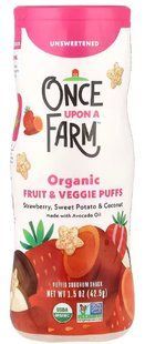 Фруктово-овочеві снеки Once Upon A Farm, Полуниця, Батат і Кокос, без цукру, 42,5 г 2690581420 фото