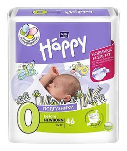 Підгузки Bella Baby Happy Soft&Delicate 0 (до 2кг) 46шт 2642569506 фото