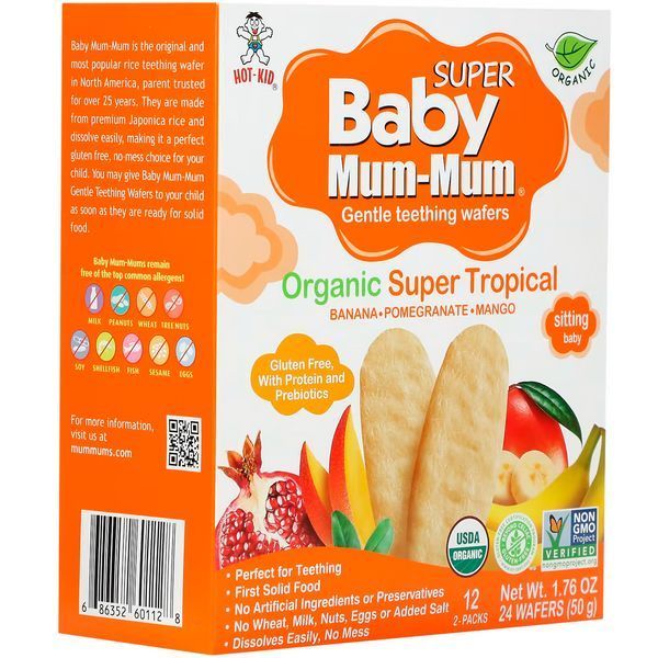 Вафлі для м'якого прорізування зубів Baby Mum-Mum тропічні фрукт, 24 шт 2140899768 фото