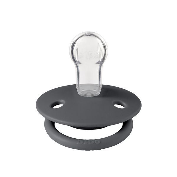 Пустушка BIBS De Lux Silicone Round (кругла) &ndash; Iron 0-36 міс 5713795105182 фото