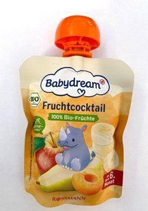 Пюре Babydream яблуко-банан-груша-абрикос для дітей від 6 місяців, 90 г 2273731229 фото