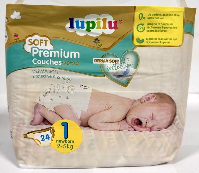 Підгузки Lupilu Soft Premium 1 (2-5 кг) 24 шт, Німеччина 2537560144 фото
