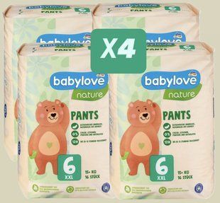 Подгузники-трусики Babylove nature Германия 6 (15+кг) 64шт 1876144085 фото