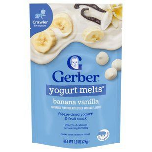 Йогуртові цукерки для дітей Gerber Yogurt Melts банан і ваніль від 8 місяців, 28 г 2257744666 фото