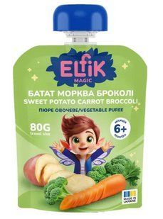 Пюре овочеве Elfik Magic Батат морква броколі 80 г 2862245288 фото