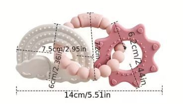 Силіконовий гризунець-браслет 3в1 (блакитний/веселка) 2902275429 фото