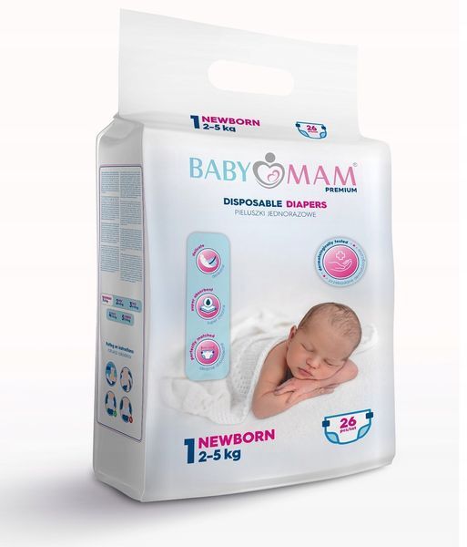 Підгузки BabyMam Extra Care newborn&nbsp;розмір 1 (2-5 кг) 5шт (пробний набір) 2342614105 фото