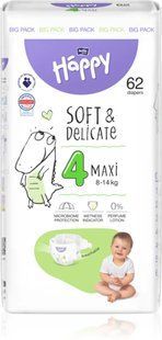 Підгузки Bella Baby Happy Soft&Delicate 4 maxi (8-14кг) 62шт 2471258650 фото
