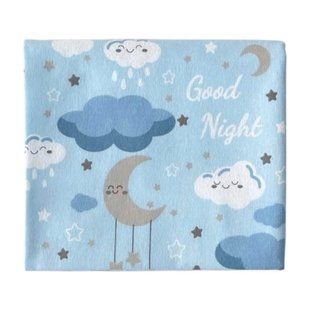 Пелюшка фланелева/ байкова тепла "Good night Блакитний " 80*90см (Туреччина) 21380362 фото