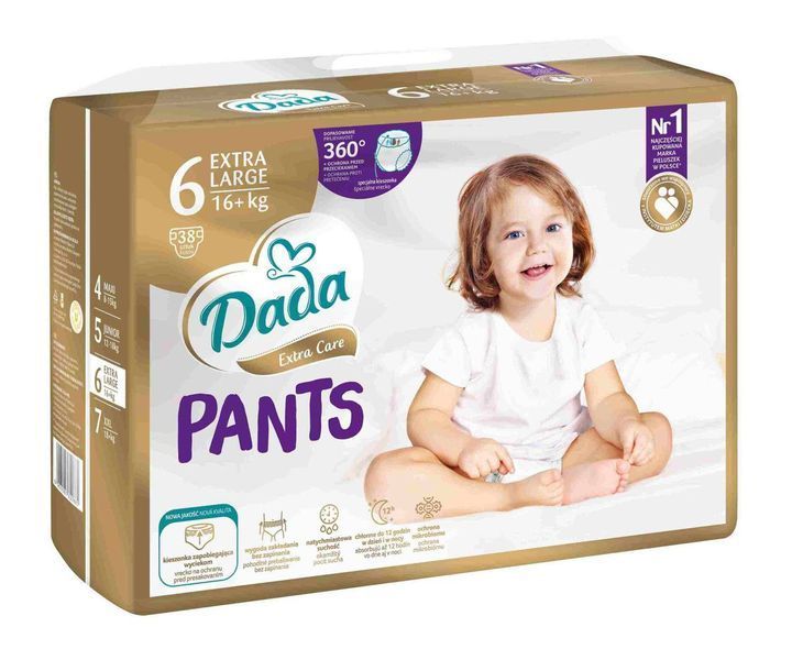 Підгузники-трусики Dada Extra care Польща 6 (16+кг) 114шт 2131491847 фото
