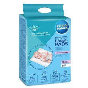 Canpol babies Багатофункціональні підклади пелюшки гігієнічні 60*60 см 10 шт. 5901691879041 фото