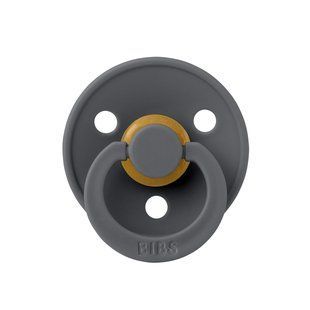 Пустушка BIBS Colour Latex Round (кругла) &ndash; Iron від 6 міс. 5713795020256 фото