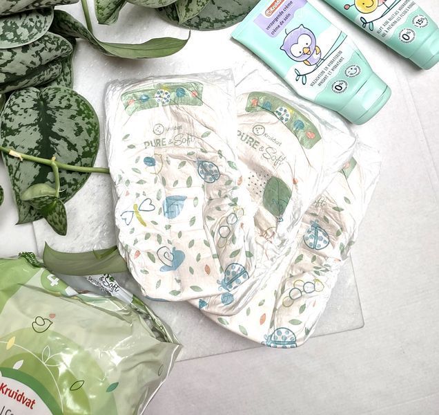 Підгузки Kruidvat pure&soft Нідерланди 4 (8-14кг) 24шт 2665640628 фото