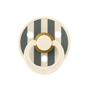 Пустушка BIBS Studio Colour Latex Round (кругла) від 6 міс Block &ndash; Ivory / Pine 5713795266654 фото
