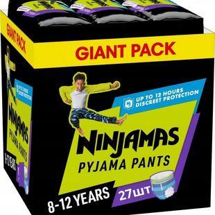 Підгузки-трусики нічні Pampers Ninjamas Німеччина 8-12років (27-43кг) 27шт 2459570723 фото
