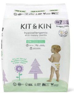 Гіпоалергенні еко підгузки-трусики Kit&Kin Великобританія 7 (17+кг) 16шт преміум клас 2379299740 фото